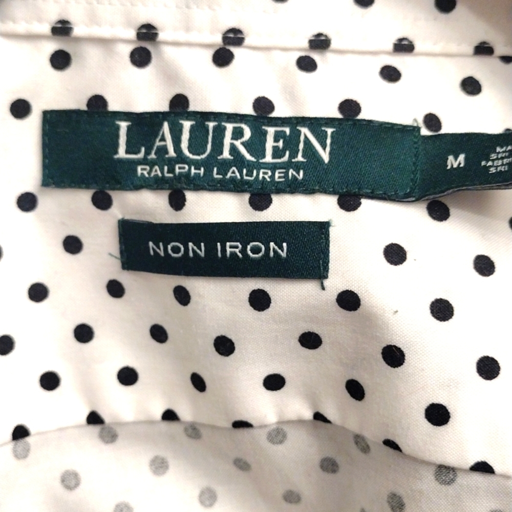 Ralph Lauren no iron long sleeve shirt medium polka dot